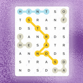 Strands board reading "HINT OF THE DAY"