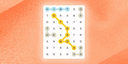 Strands board reading "HINT OF THE DAY"